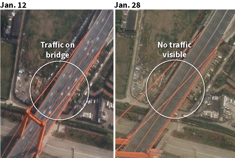 Wuhan satellite images