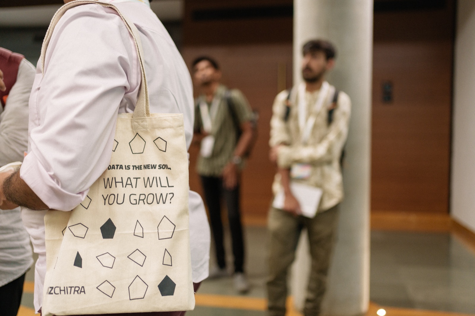 VizChitra tote bag: "If data is the new soil, what will you grow?"